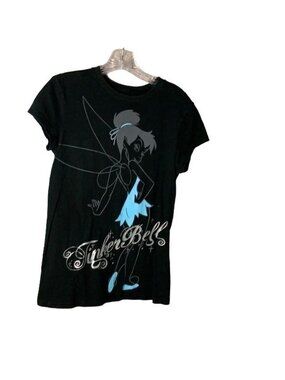 The Wonderland Of Disney Tinker Bell Black Graphic T-Shirt Girls Large (11/13) C